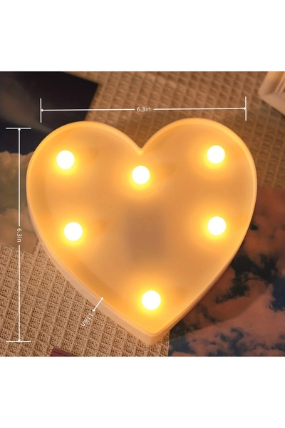 Choice30 ضوء ليلي LED إبداعي على شكل قلب أبيض، يعمل بعلبة بطارية (باستثناء ال...