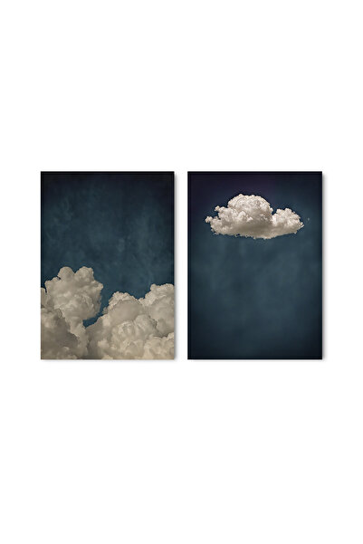 Choice17 50X70cm No Frame WO-052-2pcs Abstract Blue Cloud Wall Art Poster Min...