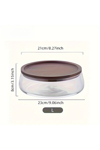 Choice L Set of 2 Glass Canisters with Wooden Lids –Multi-Purpose Airtight Co...