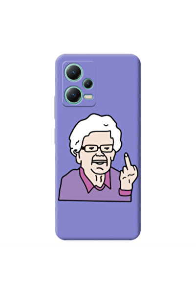 Other Xiaomi Redmi Note 12 Pro 5G Crazy Granny Purple Colored Silicone TPU Θήκη