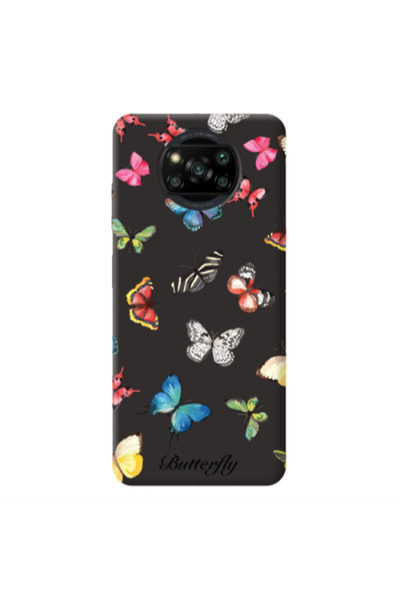 Other Xiaomi Poco X3 /X3 Pro Mixed Butterflys Black Colored Silicone TPU Θήκη