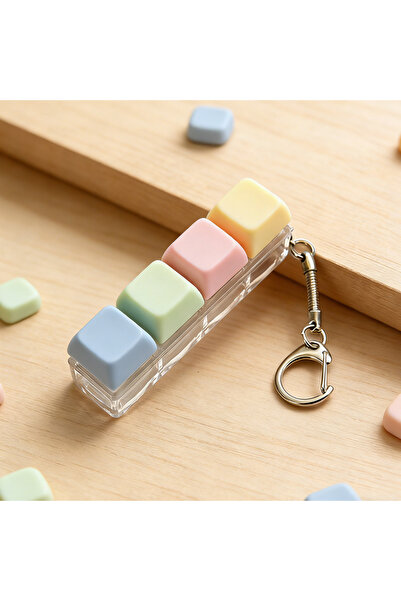 Choice MacaronColors Unique Press The Button Keychain Unisex 3 Colors Non Lum...