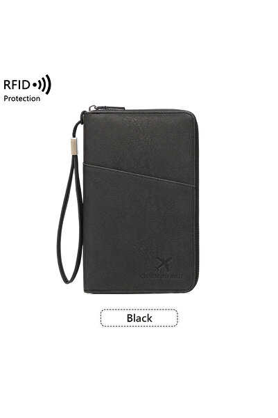 Choice1 Y1701-Black New Large Capacity RFID Anti-Magnetic Passport Holder wit...
