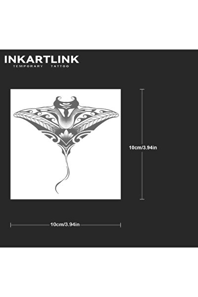 Choice ملصق وشم سمكة الشيطان الداكنة 640-1010M INKARTLINK، وشم توتيم سمكة الش...