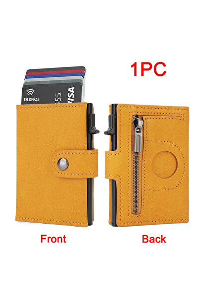 Choice4 Yellow Rfid Holder Men Wallets Luxury Slim Wallets for Airtag Air Tag...