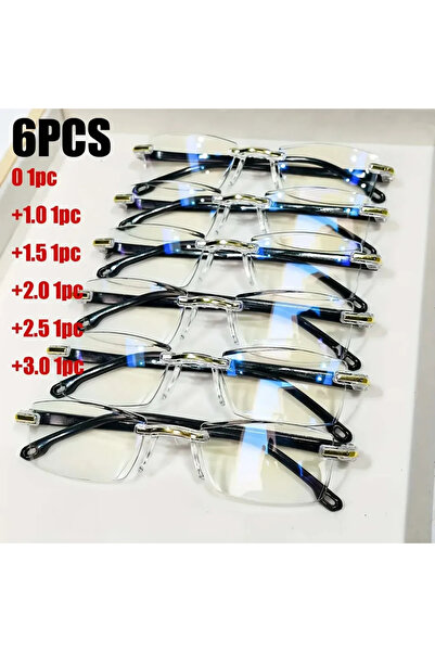 Choice7 6pcs mix 6Pairs of Simple Men'S Square Reading Glasses Anti Blue Ligh...