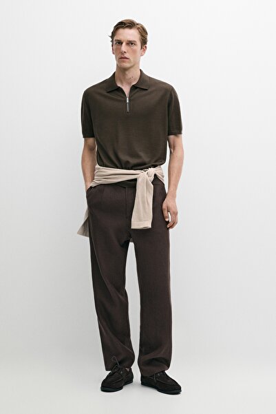 Massimo Dutti Yün karışımlı fermuarlı polo