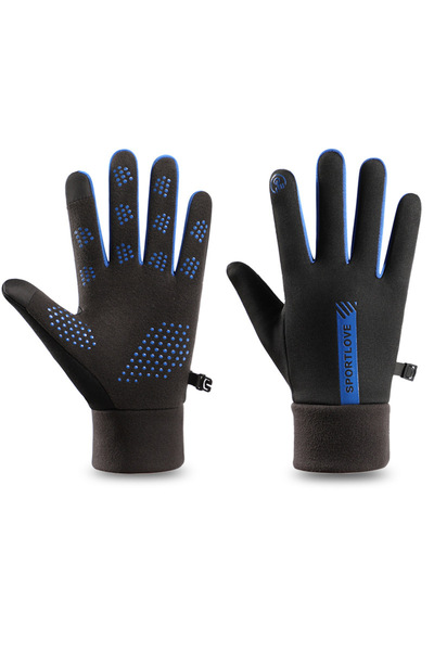 choice2 Blue-Men Winter Gloves Women Cycling Bike Thermal Fleece Cold Resista...