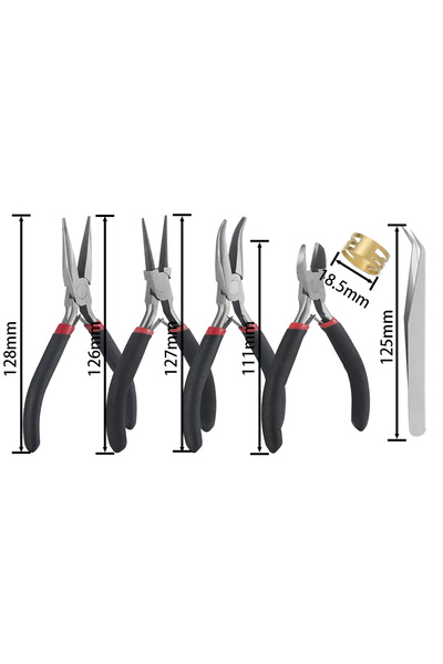 choice2 Black 6pcs 6pcs/Set Jewelry Pliers Tools Kit Needle Chain Round Nose ...