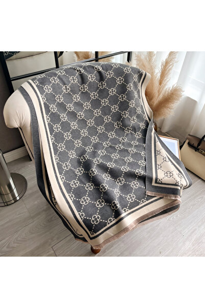Choice3 GRAY Luxury Cashmere Plaid Scarf Winter Women Pashmina Shawls Warm Bl...