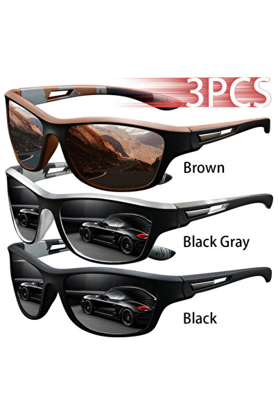 Choice1 Brown-BlacGray-Black 3PCS Fashion Safety Goggles Cycling Glasses Men ...