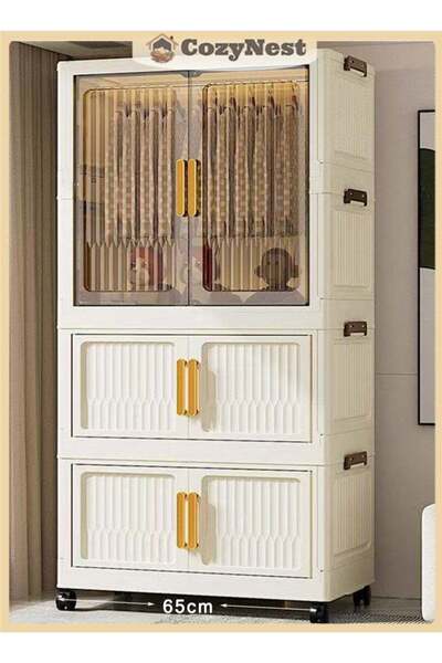Generic CozyNest Freestanding Portable Wardrobe Closet Organizer 65cm Wide wi...