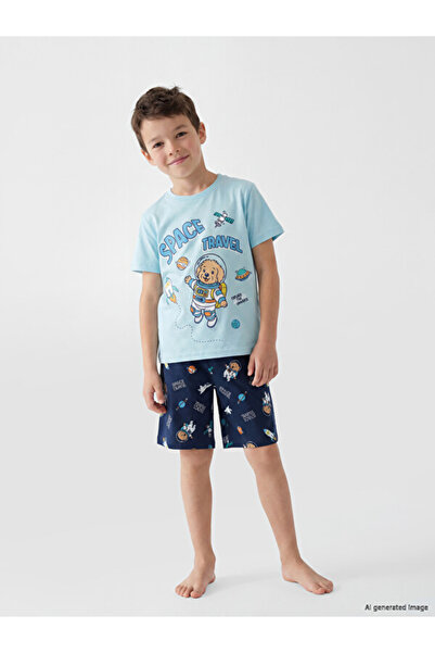 LC Waikiki Quality Parts from Çelebi Store Zero Roba Yaka Boy's Pajama Set wi...