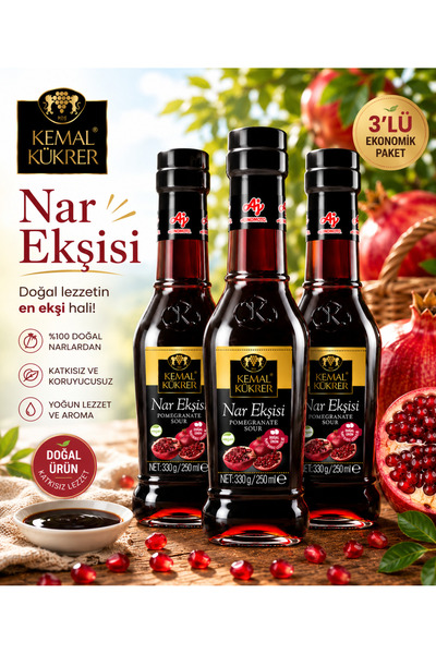 Kemal Kükrer Katkısız Nar Ekşisi 250 ml 3'lü Paket