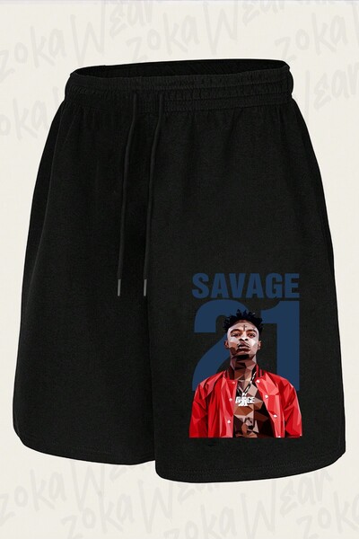 ZOKAWEAR شورت مطبوع بتصميم 21 Savage للجنسين