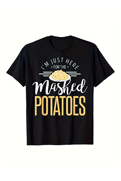 NOURAM تي شيرت بطباعة "I'm Just Here The Mashed Potatoes" مضحكة، ناعم وقابل ل...