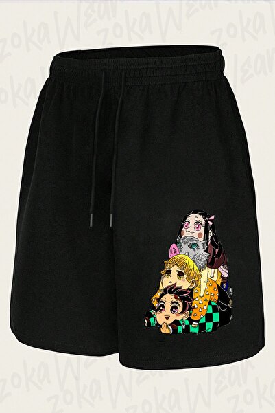 ZOKAWEAR شورت مطبوع بتصميم Demon Slayer x1 للجنسين