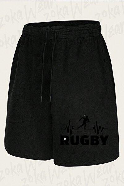 ZOKAWEAR شورت مطبوع بتصميم Rugby2 للجنسين