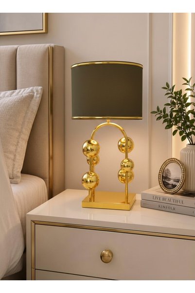VENÜS NOVA VENÜS ALPHACENTAURİ ABAJUR | MODERN GOLD METAL ABAJUR | HAKİ GOLD ...