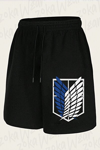 ZOKAWEAR شورت مطبوع بتصميم الرسوم المتحركة AOT Symbols للجنسين