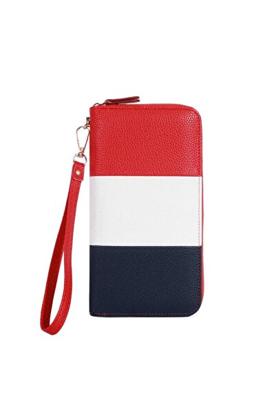 Choice5 Red Women's Wallet RFID Blocking Multi High Capacity Zipper Clutch Tr...
