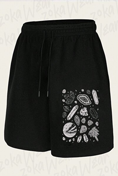 ZOKAWEAR Unisex Crystal Collection Moonstone Design Printed Shorts