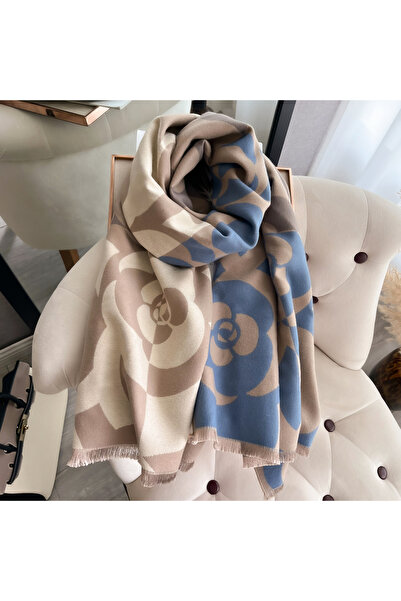Choice3 Blue Latest Autumn Winter Luxury Camellia Design Scarf Imitation Cash...