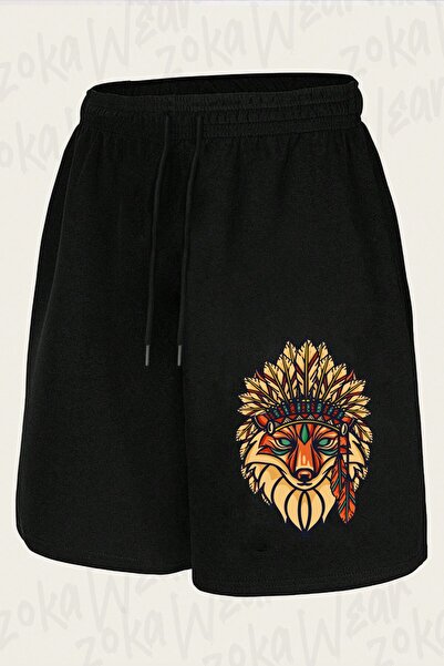 ZOKAWEAR Unisex Native American Fox Design Printed Shorts