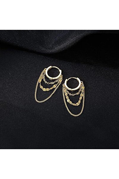 Choice1 WC4477-1 1 Pair of Fashionable Gold Color Chain Tassel Hanging Earrin...