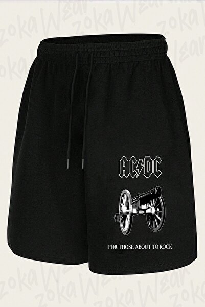 ZOKAWEAR Unisex σορτς με στάμπα Cannon Acdc Design