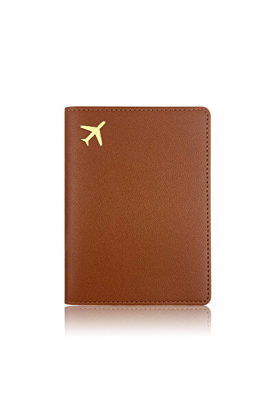 Choice3 brown Luxury Gold Airplane Passport Cover Custom Name Men Women Busin...