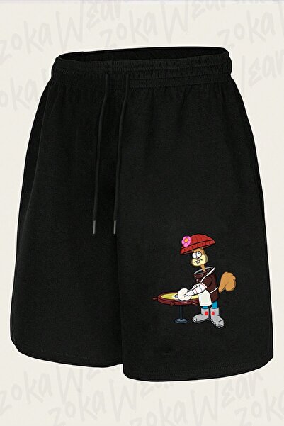 ZOKAWEAR Unisex Sandy Cheeks the Bear Design Printed Shorts