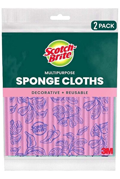 Scothbrite Scotch-Brite Printed Sponge Cloth, 2 Pcs
