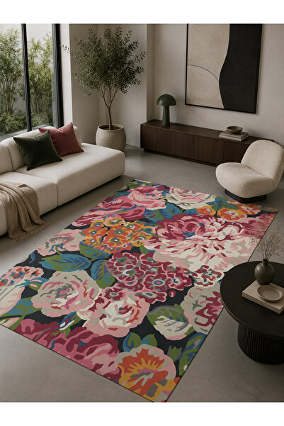 Has 1950 Maximalist Floral Desenli Modern Dekoratif Tasarım Salon Ve Mutfak H...