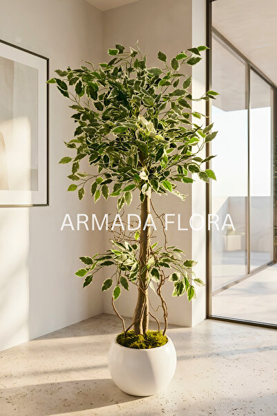 Armada Flora Yapay Benjamin Starlight Ağacı 120 Cm 27*33 Küre Saksılı