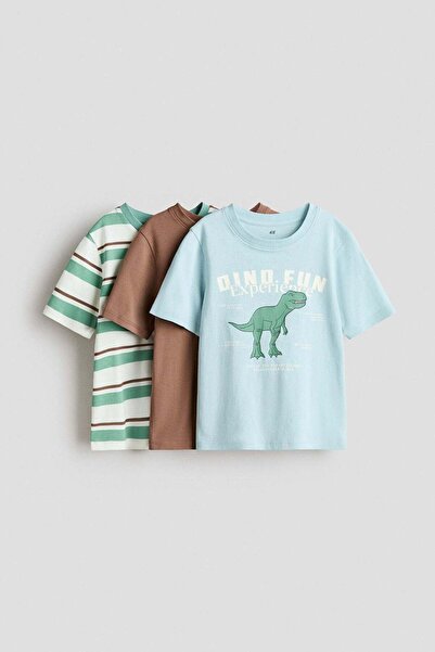 H&M مجموعة من 3 قمصان قطنية