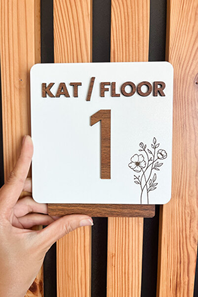 Kuzeylina Special Floor Direction Sign for Apartments and Sites – 17×15 cm (1...