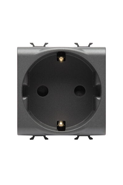 Gewiss Priza Schuko 2M 2P+E 16A Negru, Chorus, GW12241,