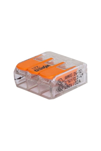 WAGO Clema Legatura Transparenta 3 Poli 0.2-4mm2, WAGO, CLEME LEGĂTURA (WAGO)