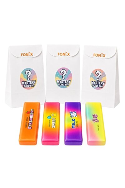 FONIX Set de 3 Squishy-uri Brânză Untoasă Tip Pungă Misterioasă, Jucărie Anti...