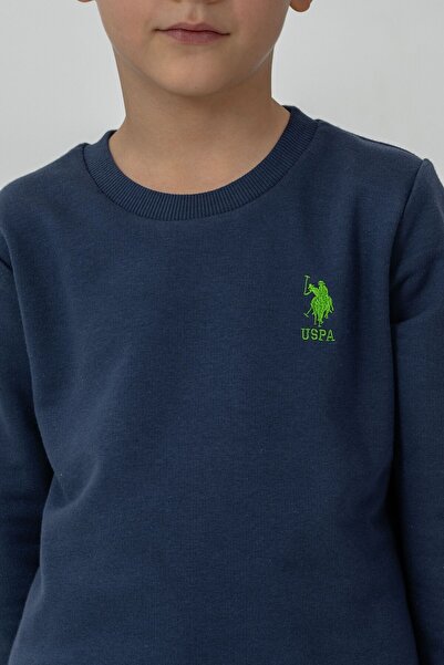 U.S. Polo Assn. Boy's Printed Blue Long Sleeve Tracksuit Set Us2606-C-V4