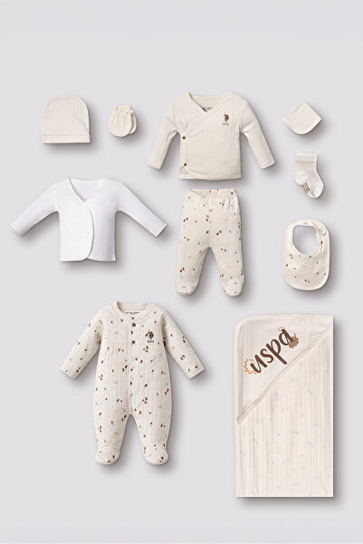 U.S. Polo Assn. Baby Boy Falling Leaves White Hospital Release Set of 10 Usb3...
