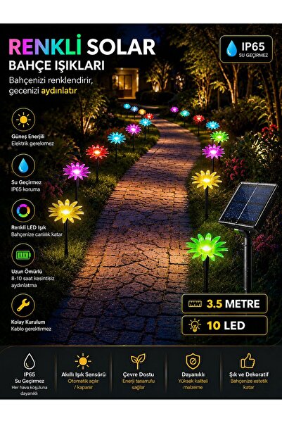 Zigver BAHÇE ışık renkli solar papatya led ışık dekor aydınlatma