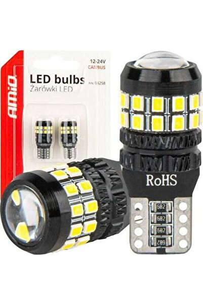 AMIO Λάμπες Αυτοκινήτου T10 / W5W Canbus LED 5500K Ψυχρό Λευκό 12-24V 2 τεμάχια