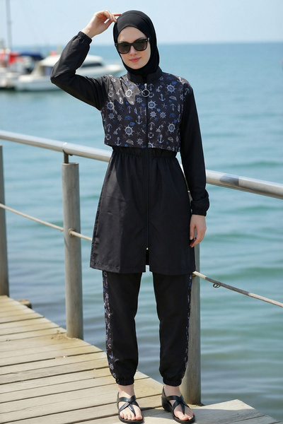 armonika 3-Piece Set: Front Zippered Cape with a Defined Collar, Elastic Wais...