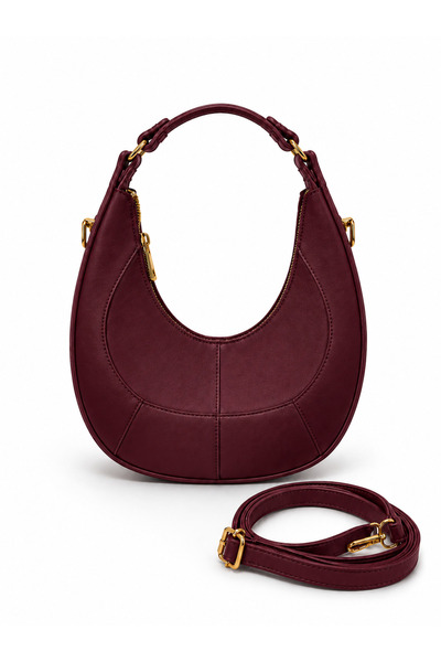 fular & bags Γυναικεία τσάντα ώμου και χειρός με φερμουάρ και λεπτομερή λεπτο...