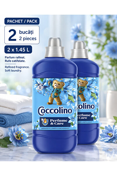 Coccolino Set 2 x Balsam de rufe Parfum și Îngrijire Floarea Pasiunii și Berg...