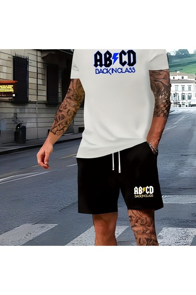 ship master Summer Collection New Arrival T-Shirt & Shorts Set Printed Patter...