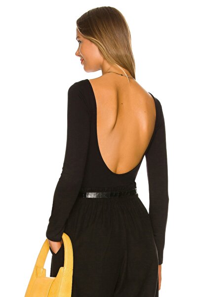 ostende Women's Long Sleeve Back Low-Cut Silk Jersey Bodysuit