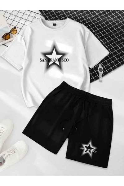 ship master Summer Collection New Arrival T-Shirt & Shorts Set Printed Patter...